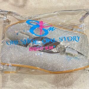 Silver Glitter Kids Dress Shoes